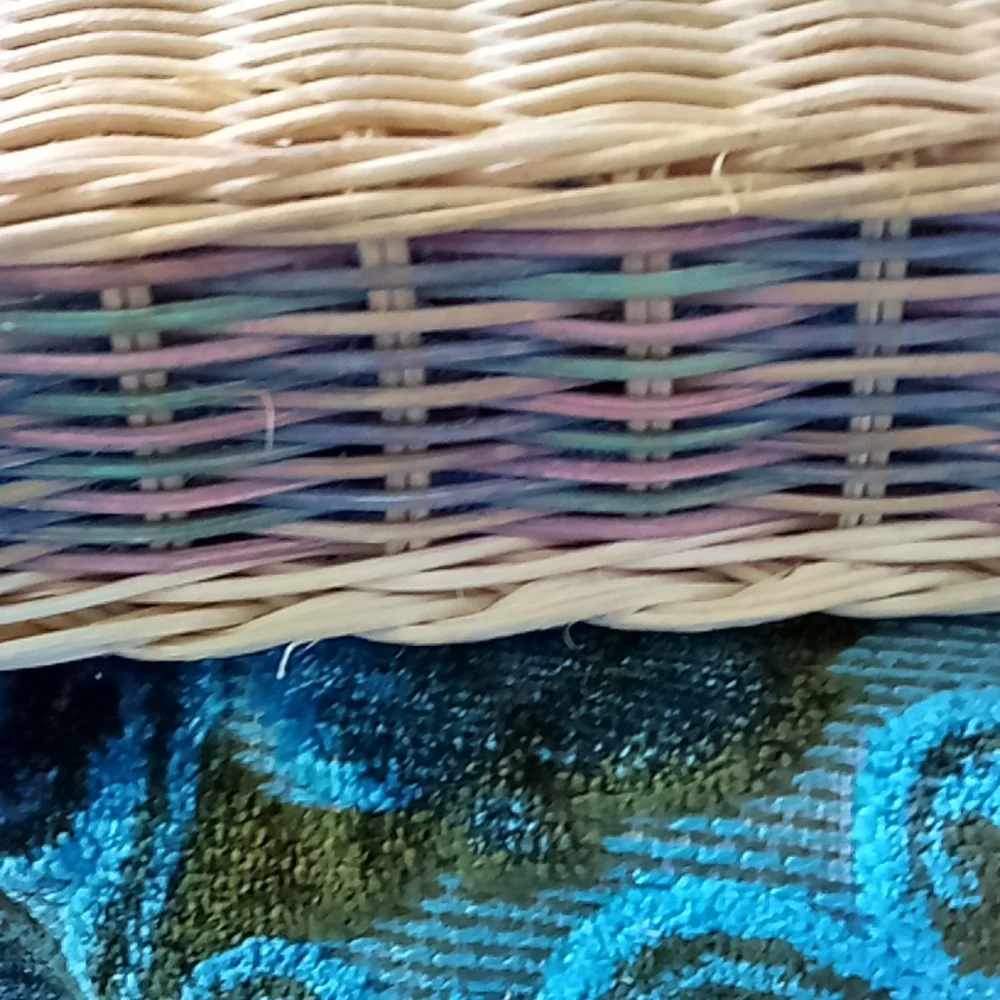 3 pretty assorted baskets with wicker, rope and rattan